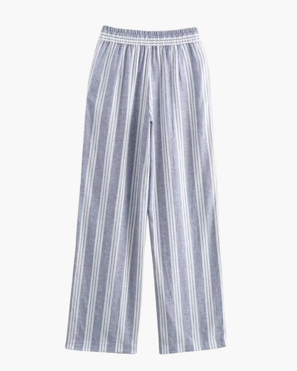 Casual Eenvoudige En Veelzijdige Linnen Blended Gestreepte Broek voor Dames