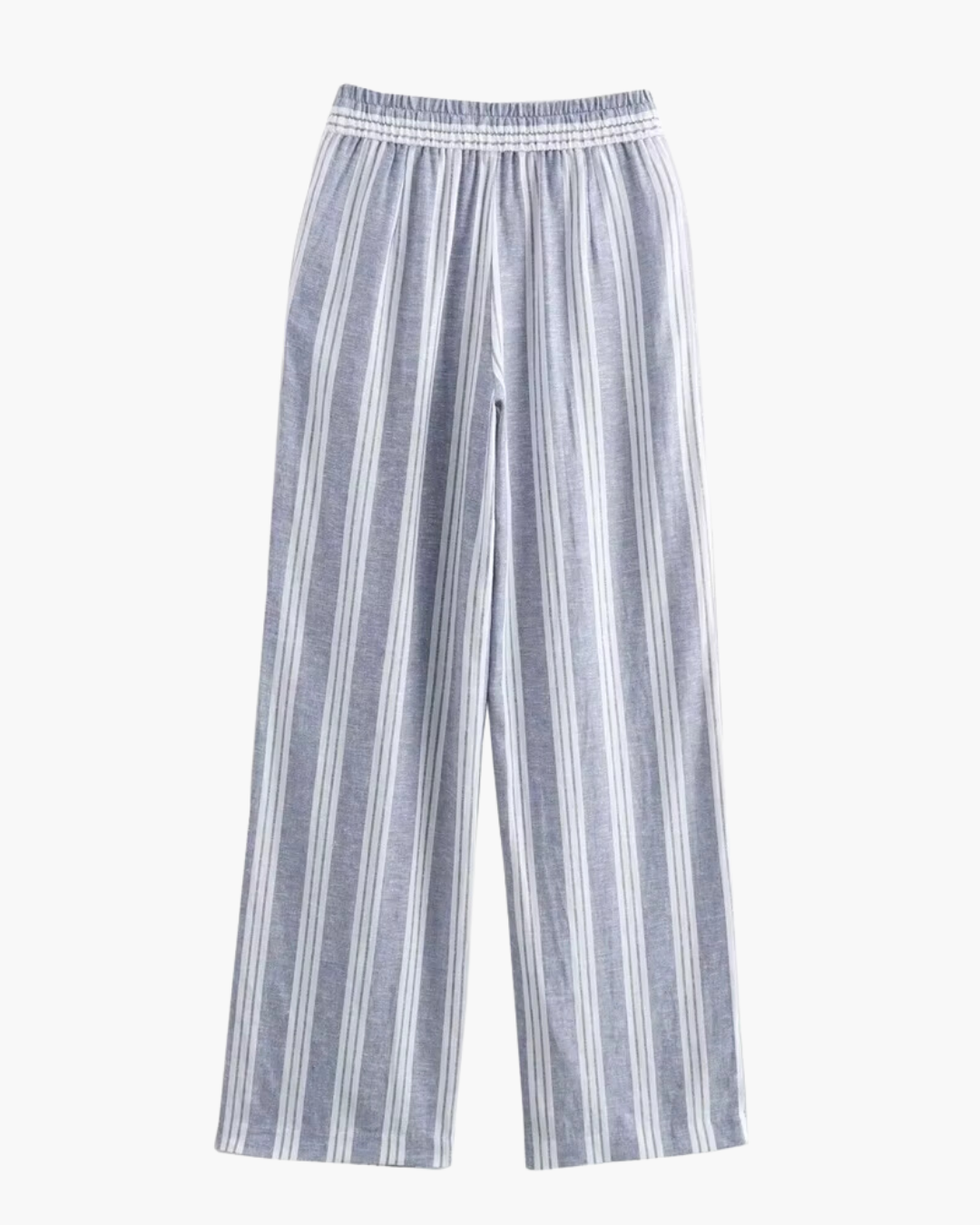 Casual Eenvoudige En Veelzijdige Linnen Blended Gestreepte Broek voor Dames