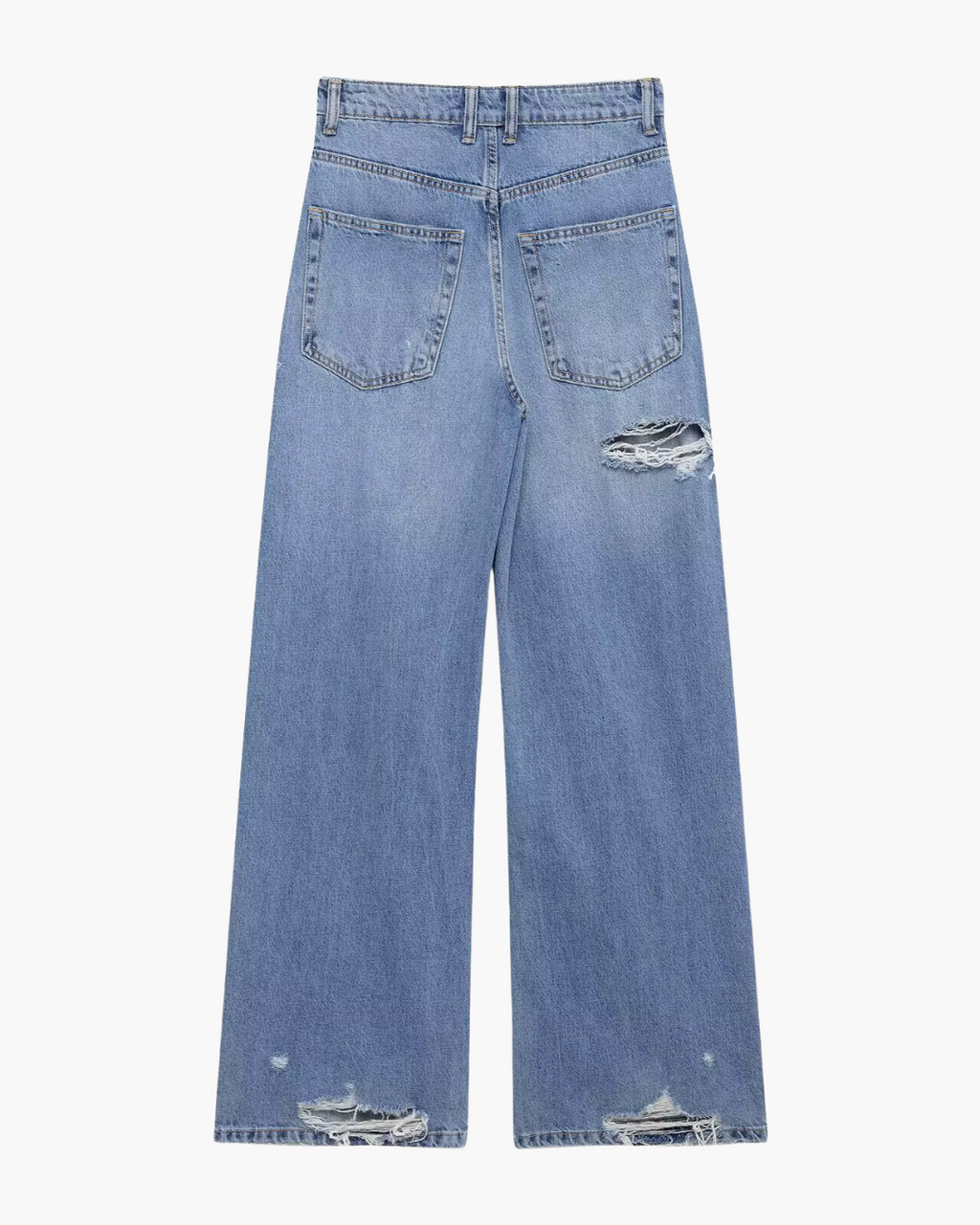 Gescheurde Denim Jeans met Hoge Taille voor Dames