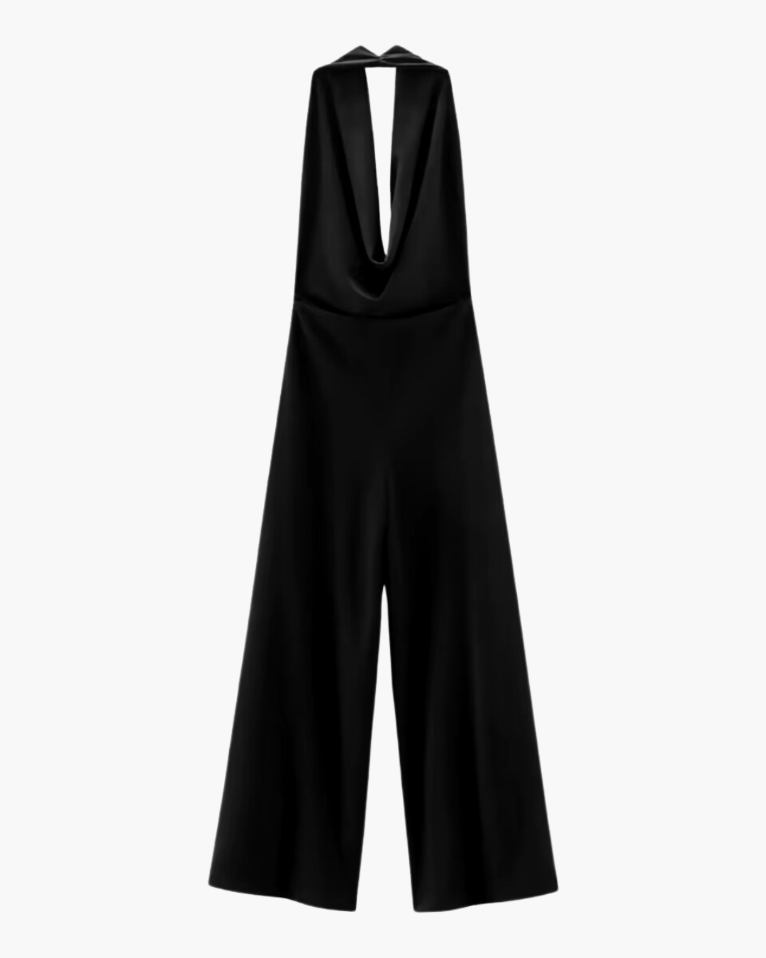 Zwarte Elegante Dames Jumpsuit Met Open Rug