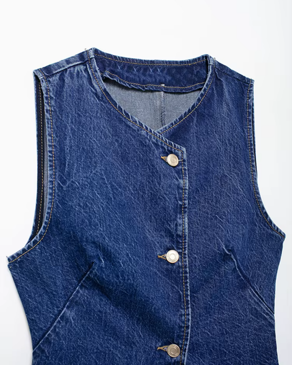 Tweedelige Denim Set met V Hals Top en Broek voor Dames