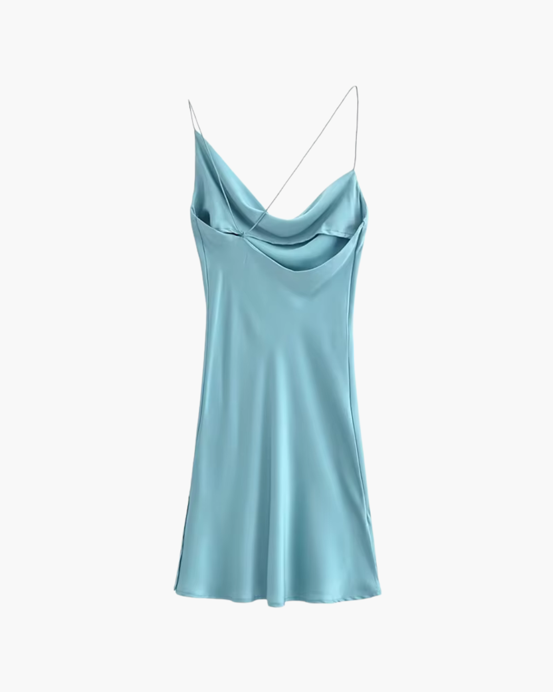 Satijnen Halter Mini-Jurk met Spaghettibandjes voor Dames