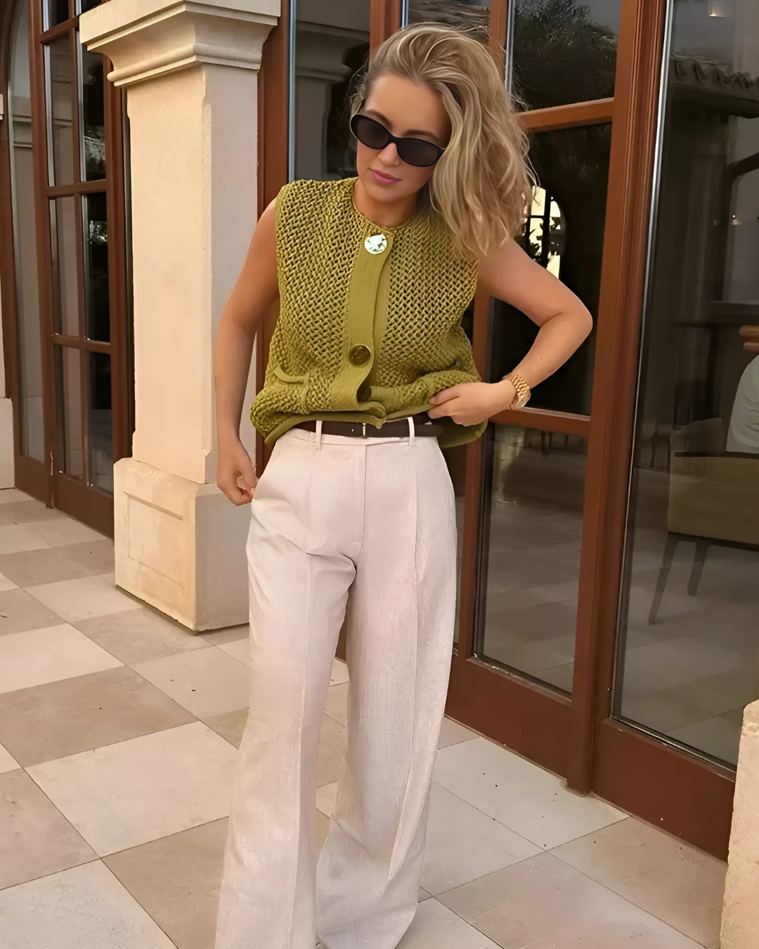 Elegante Gebreide Mouwloze Vest voor Dames