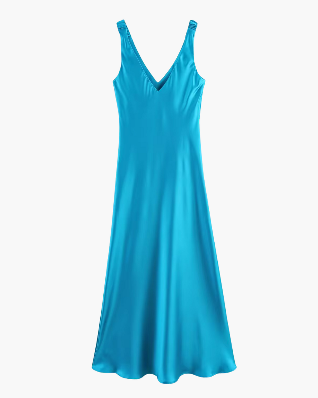 Blauwe Satijnen Jarreteljurk voor Dames