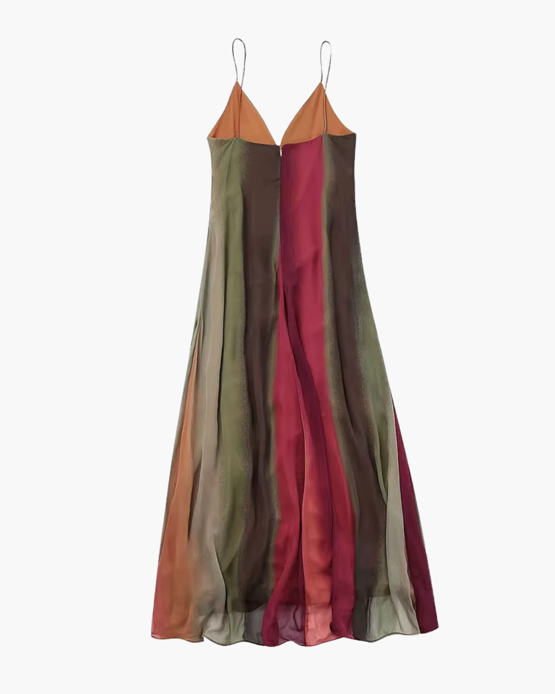 Elegante Tie-Dye Chiffon Jurk met Diepe V-Hals voor Dames