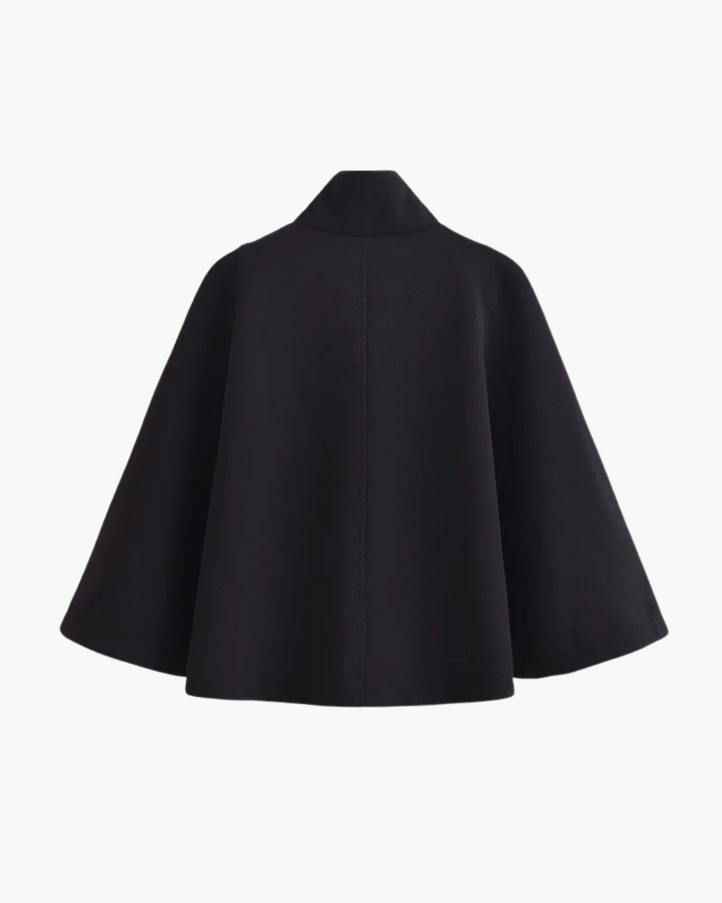 Zwarte Oversized Cropped Cape Jas voor Dames