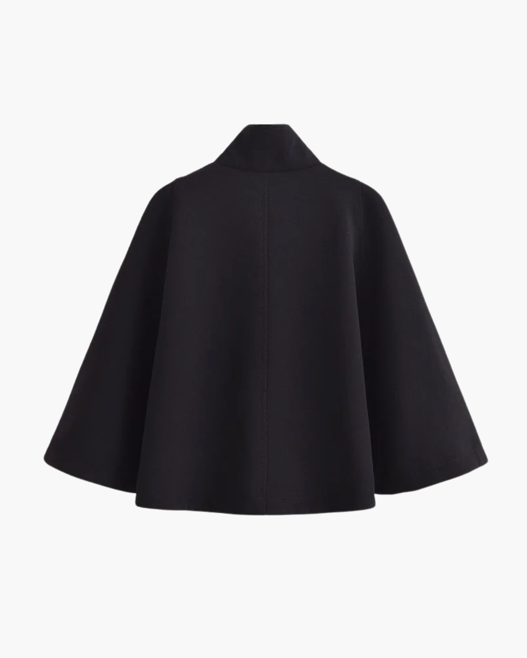Zwarte Oversized Cropped Cape Jas voor Dames