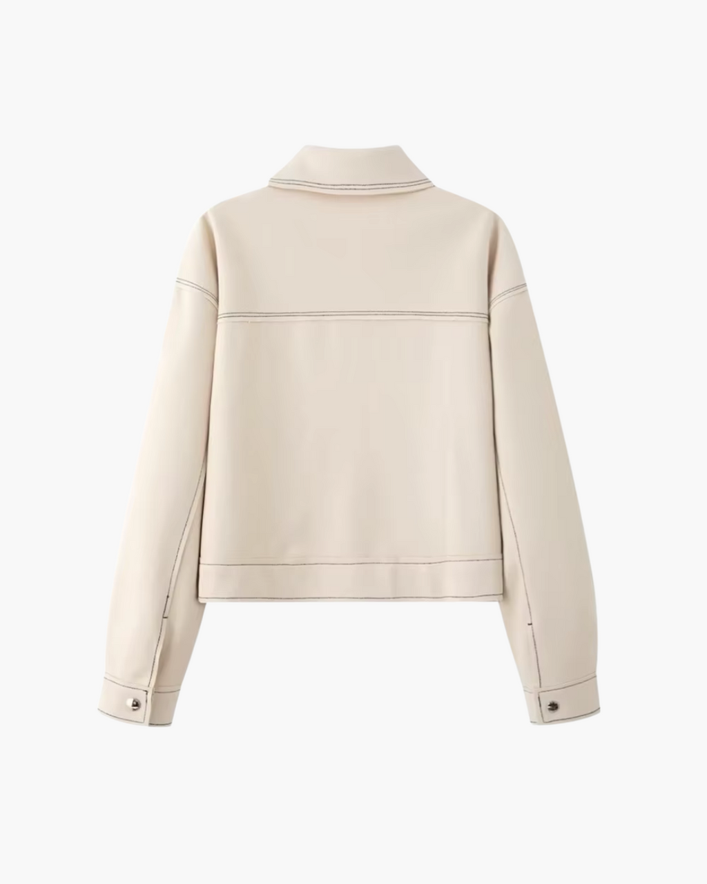 Stijlvolle Suède Look Jas met Kleurcontrast voor Dames