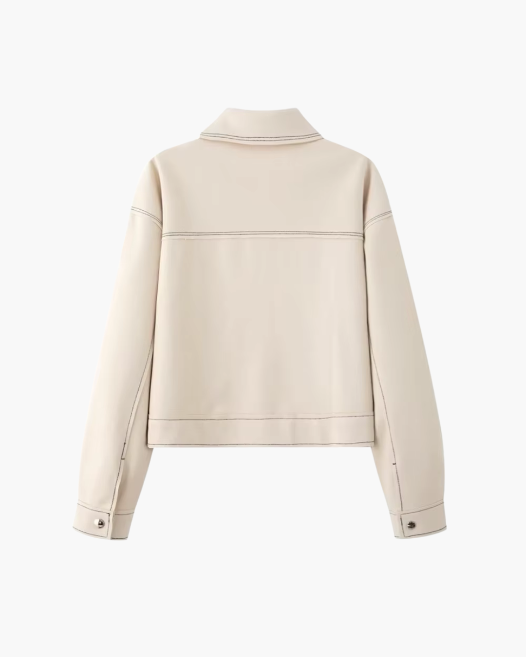 Stijlvolle Suède Look Jas met Kleurcontrast voor Dames