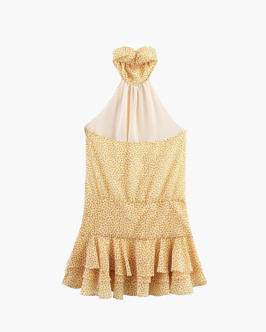 Zomerse Off-Shoulder Mini Jurk – Ruches & Halterdetail voor Dames