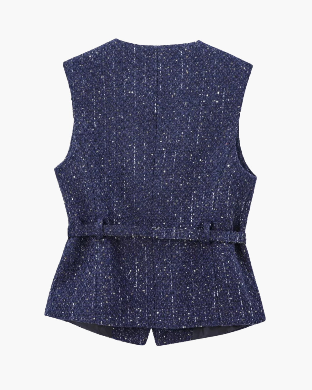 Chique Mouwloze Gilet met Riem en Knoopsluiting voor Dames