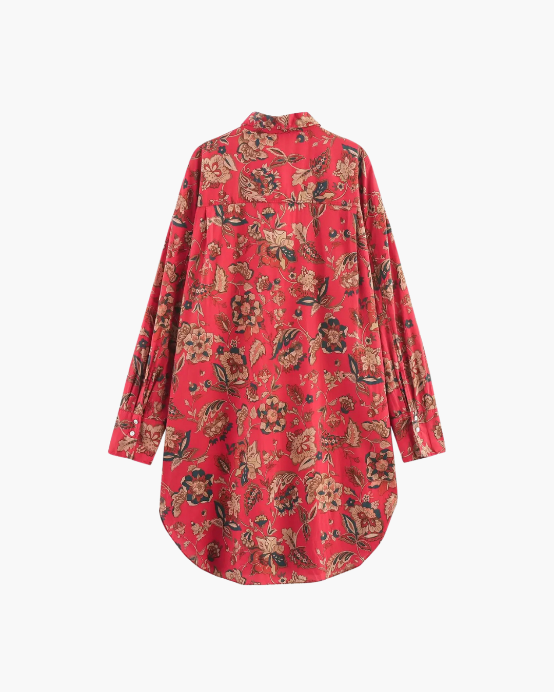 Elegante Shirtjurk met Lange Mouwen en Reverskraag voor Dames