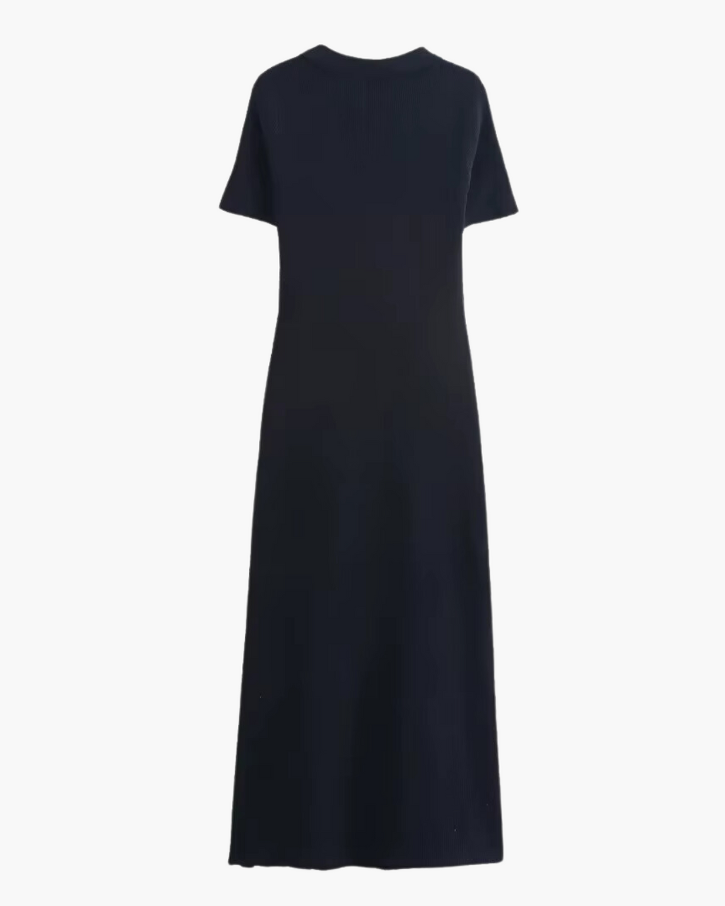 Marine Blauwe Wollen Jurk met Gouden Knopen voor Dames