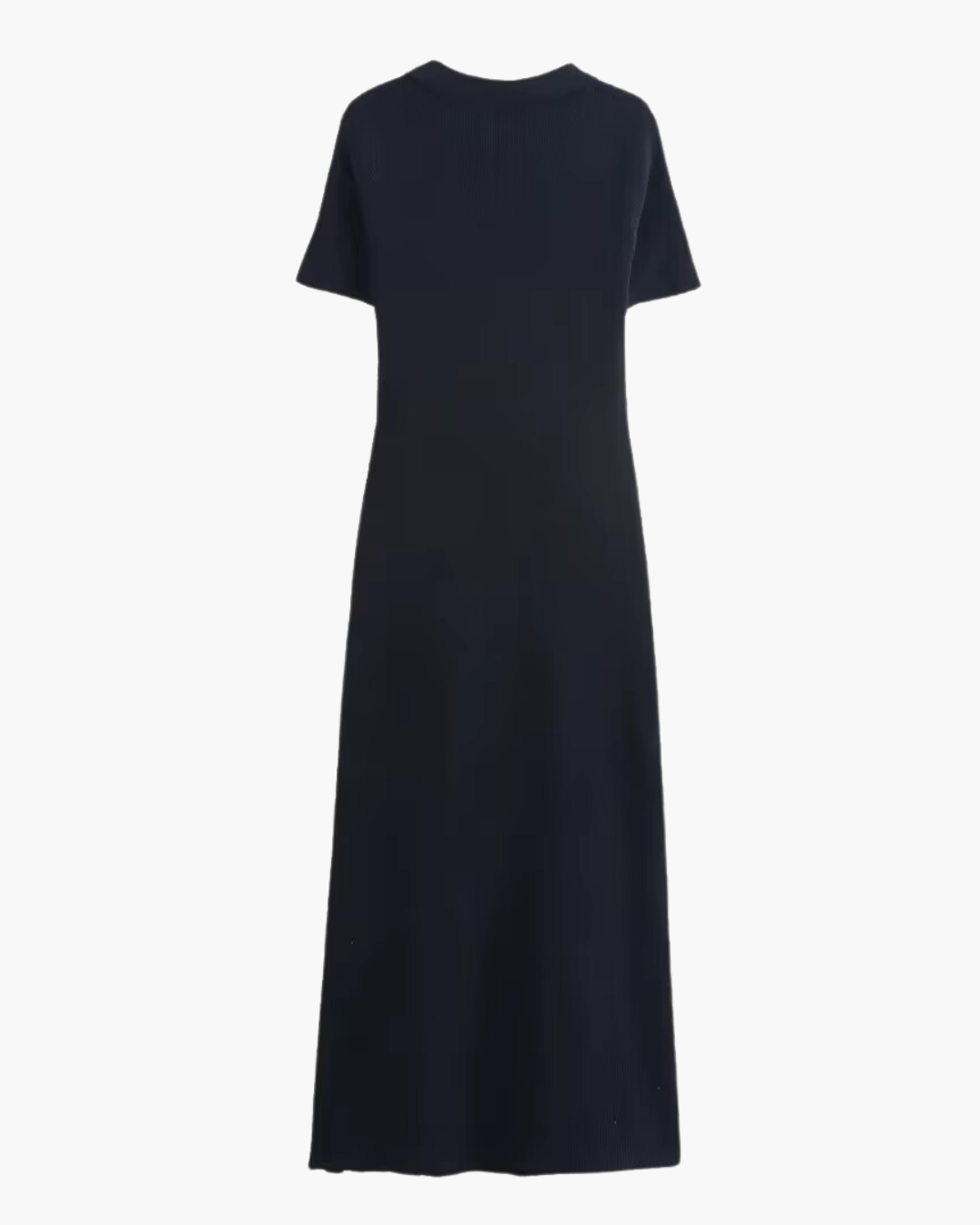 Marine Blauwe Wollen Jurk met Gouden Knopen voor Dames