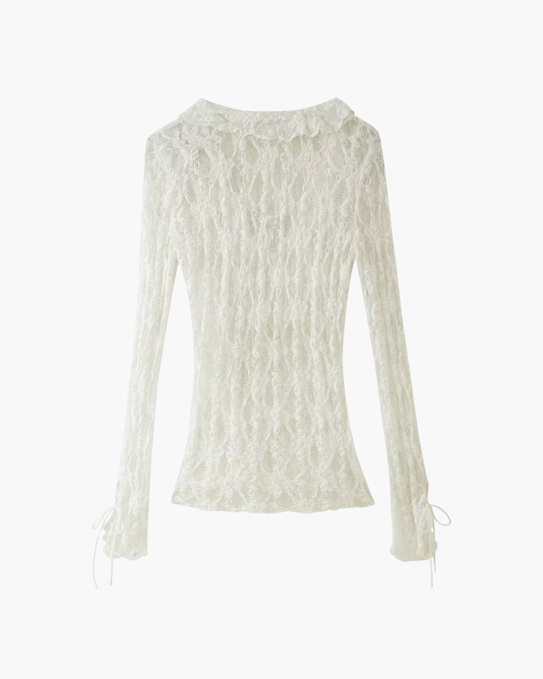 V-hals Blouse met Kant en Lange Mouwen voor Dames