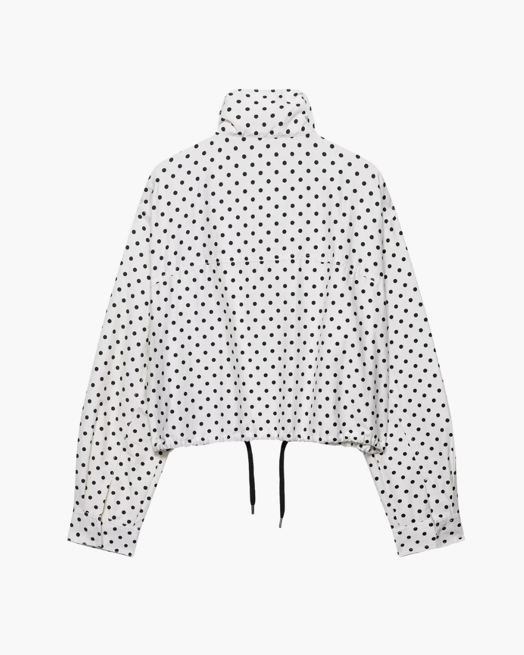 Casual Losse Polkadot Herfstjas met Rits en Trekkoord voor Dames