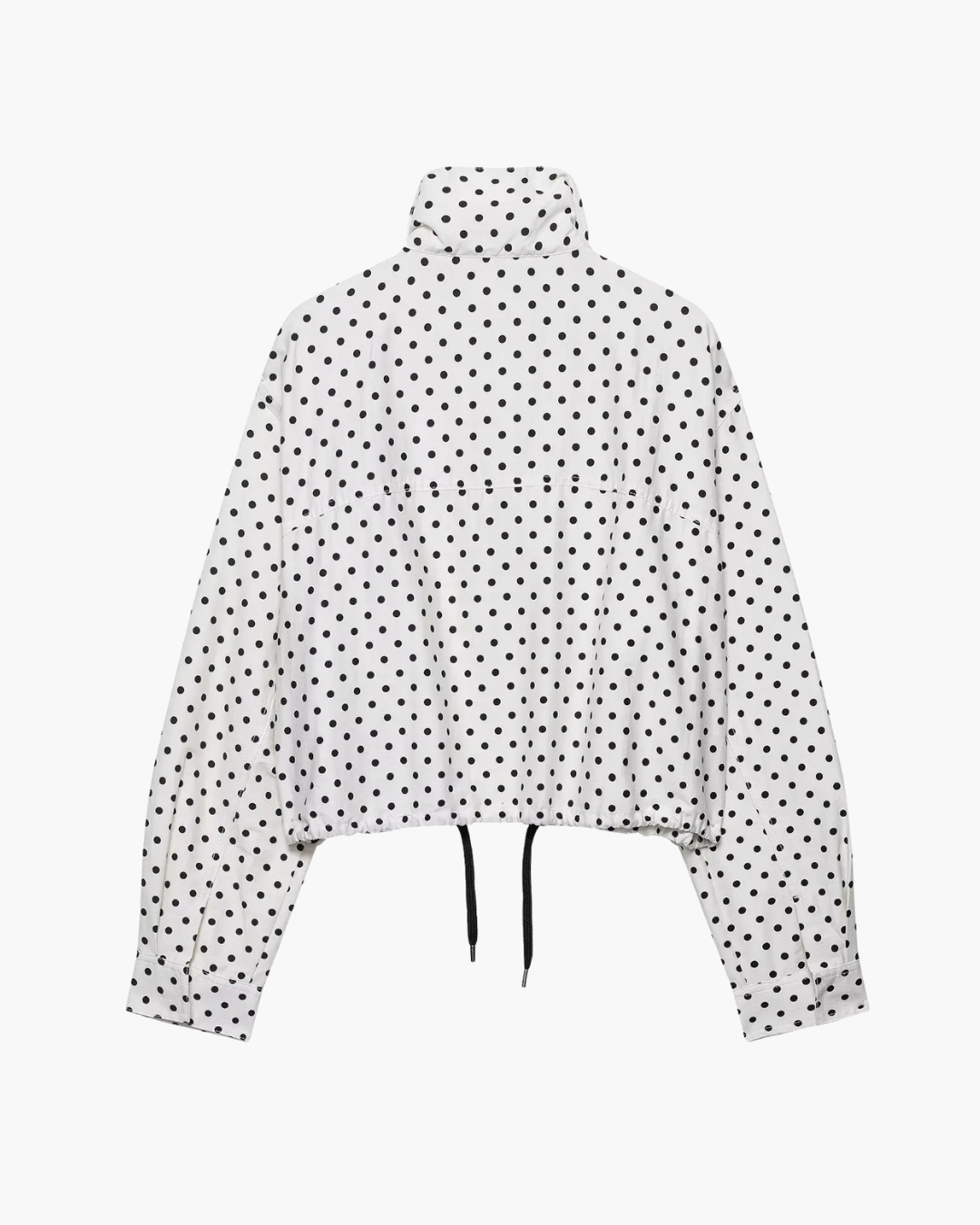 Casual Losse Polkadot Herfstjas met Rits en Trekkoord voor Dames