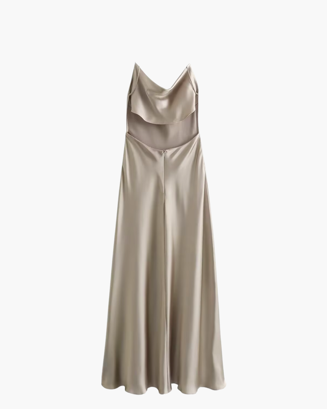 Slanke Satijnen Jurk met Open Rug voor Dames