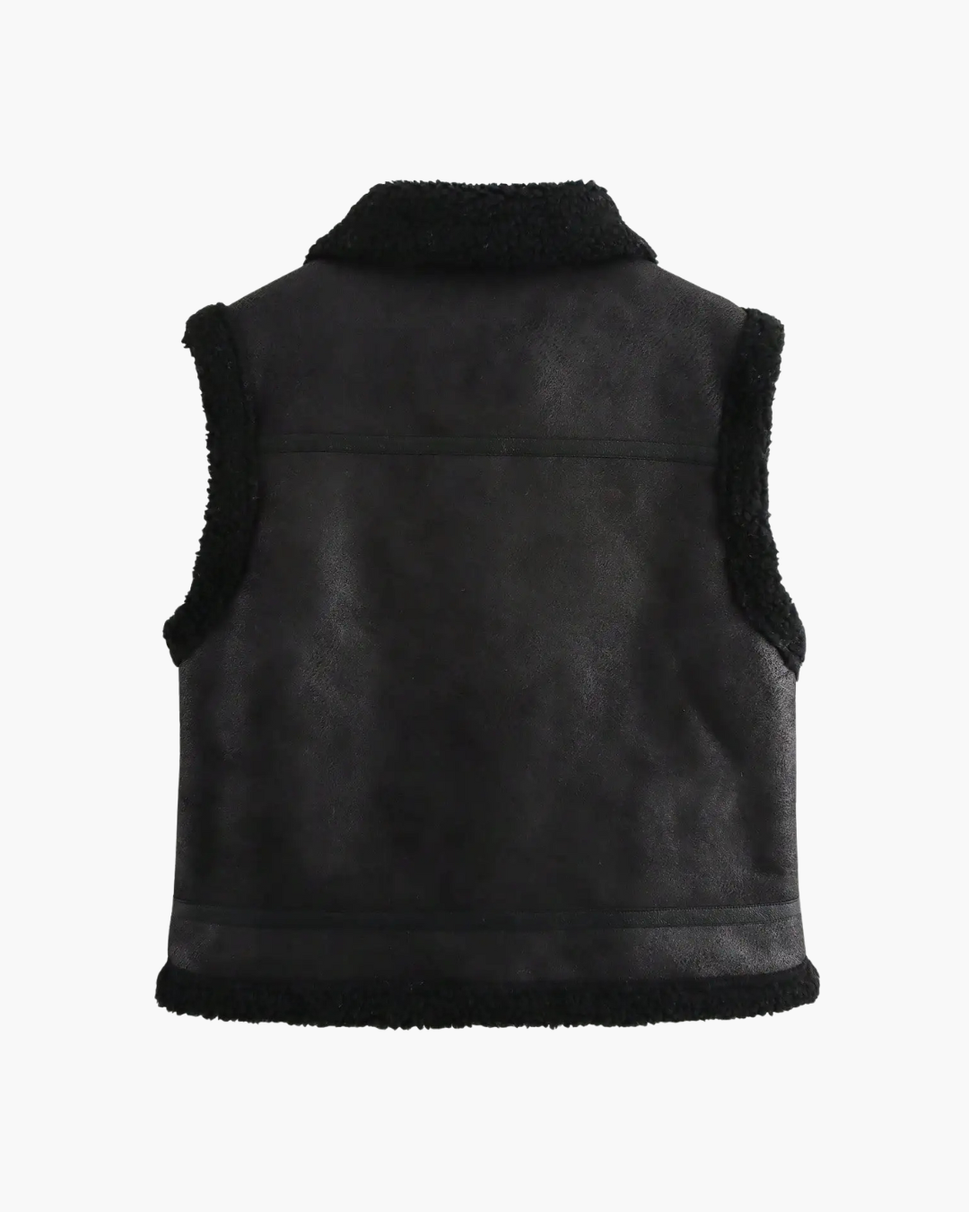Warm Mouwloos Kunstleren Fleece Vest voor Dames