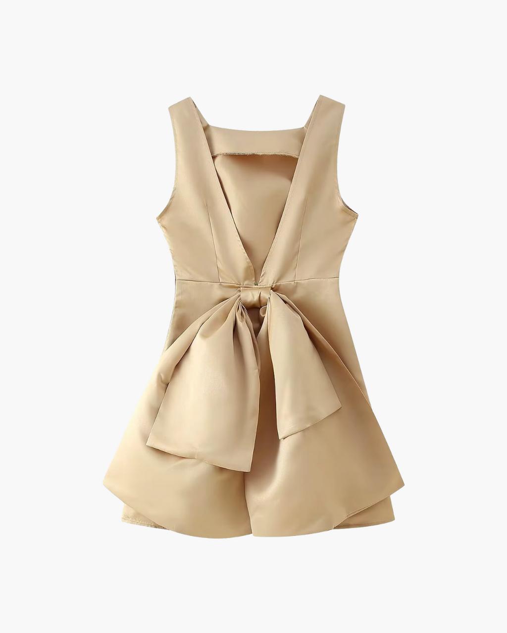 Satijnen Mini Jurk met Vierkante Hals voor Dames