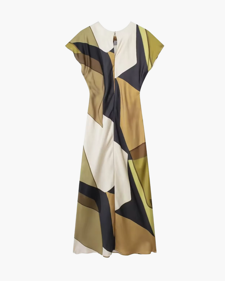 Vintage Geplooide Midi Jurk voor Dames