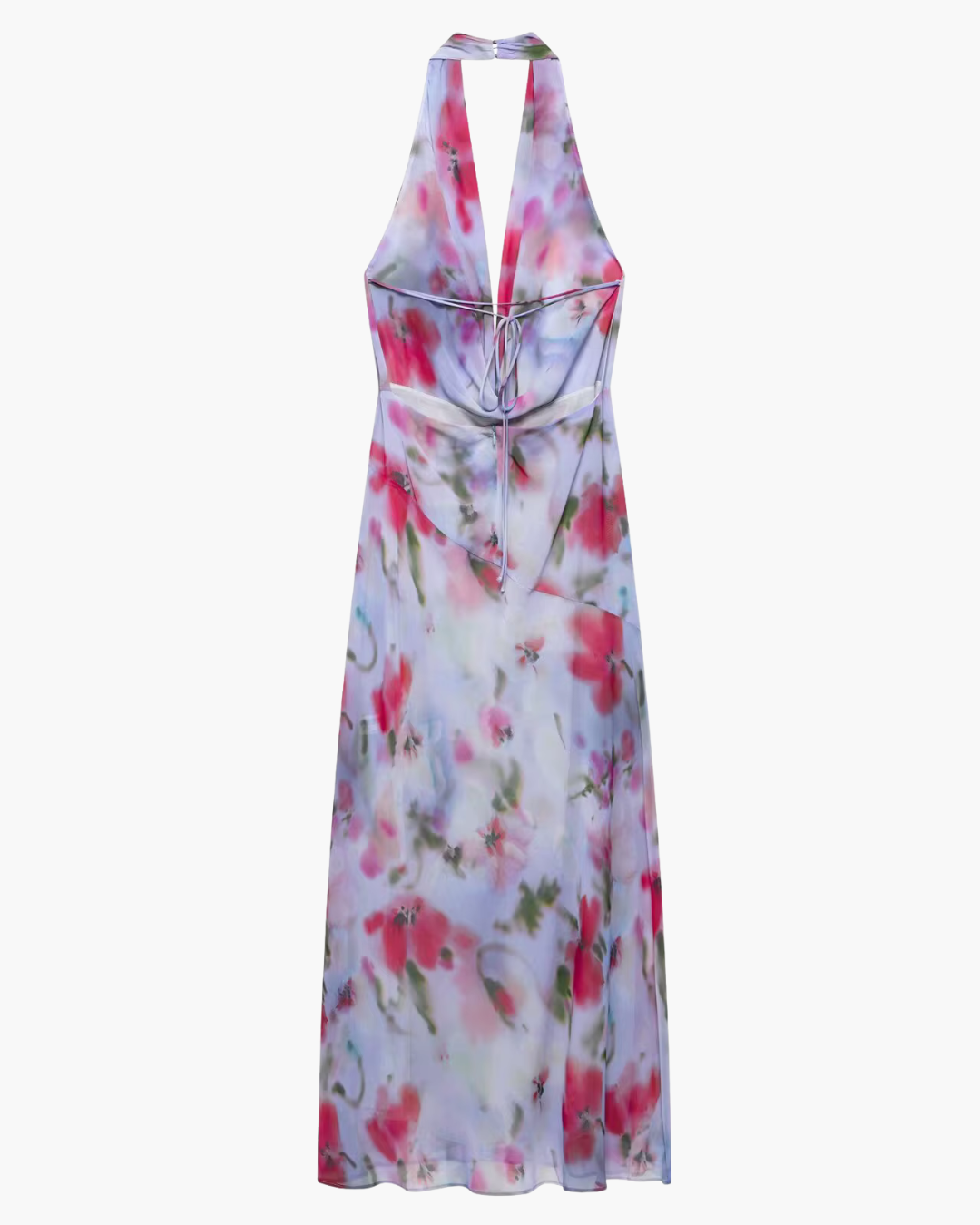 Retro Halter Hals Backless Midi Jurk met Print voor Dames