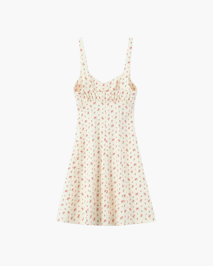 Korte Jurk met Vierkante Kraag en Bloemenprint voor Dames