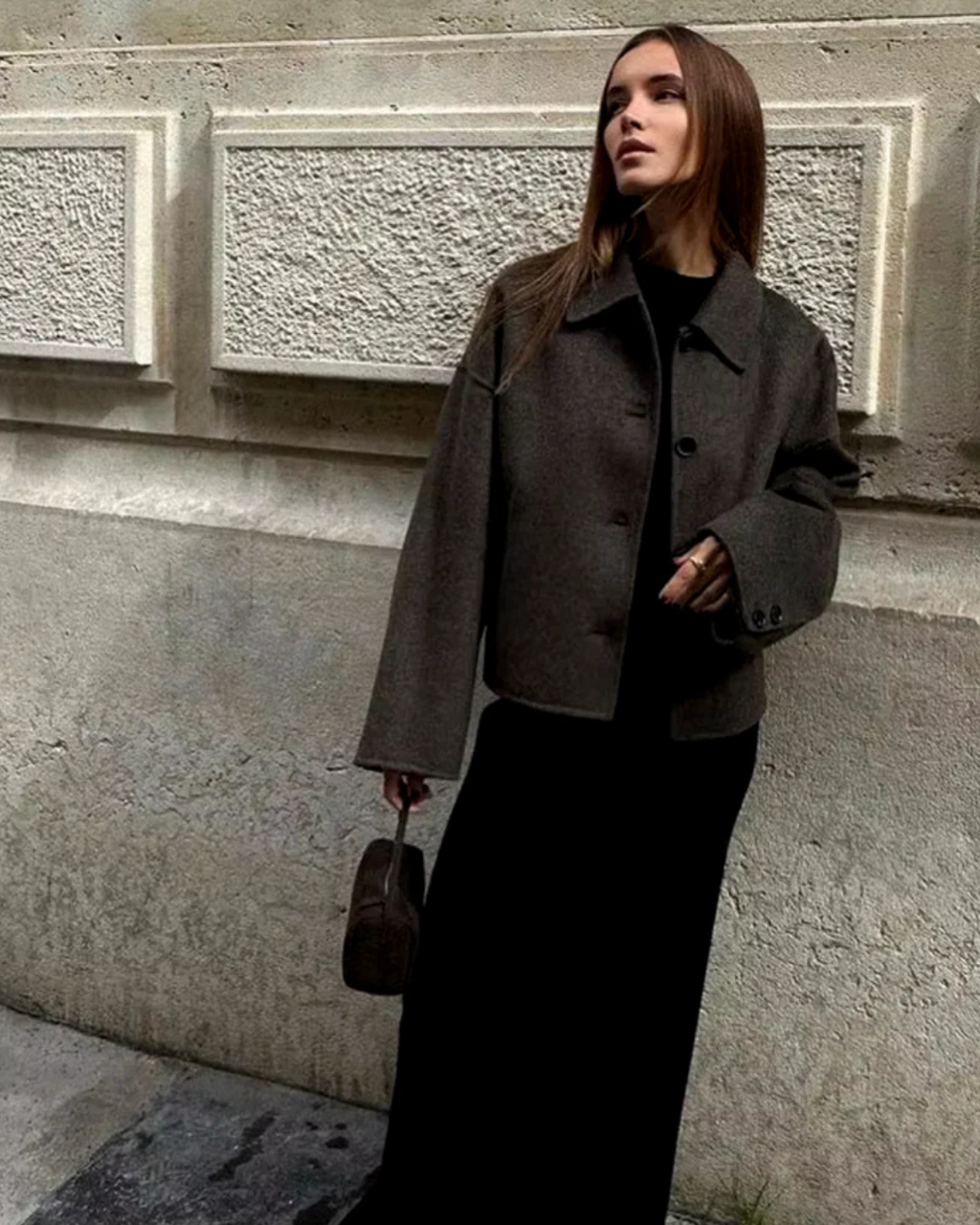 Korte Elegante Luxe Dubbelzijdige Wollen Jas voor Dames