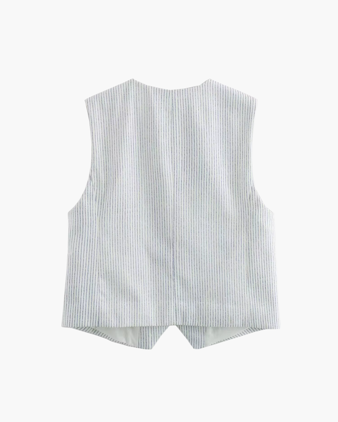 Gestreept Kort Vest met V-Hals Voor Dames