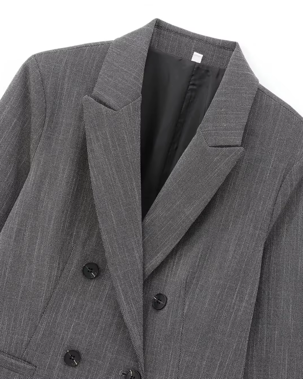 Vintage Grijze Office Lady Blazer en Broek Set