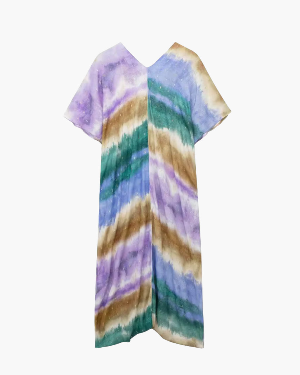 Chiffon Midi Jurk met V-Hals en Batwing Mouwen voor Dames