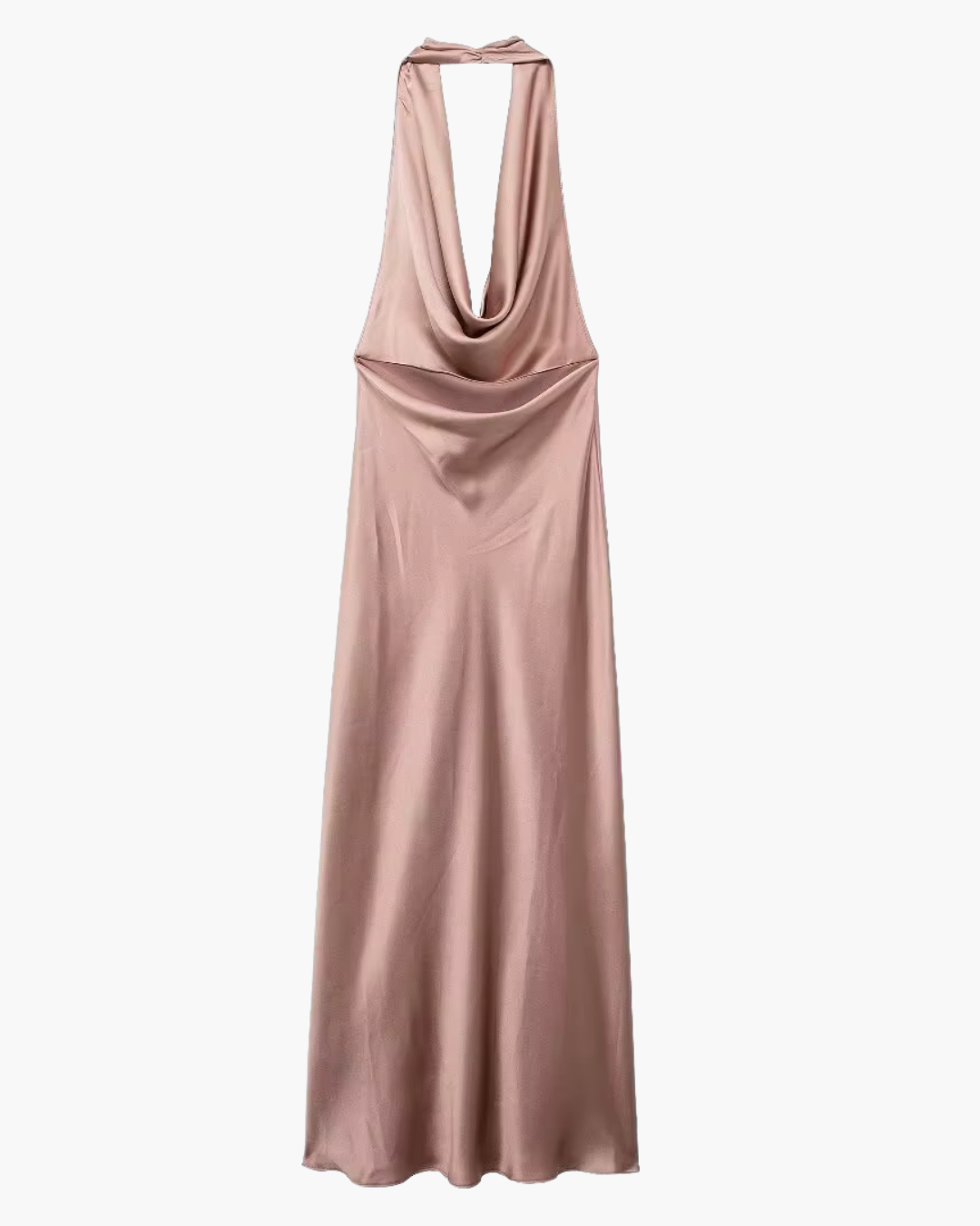 Satijnen Halter Jurk met Ruches voor Dames