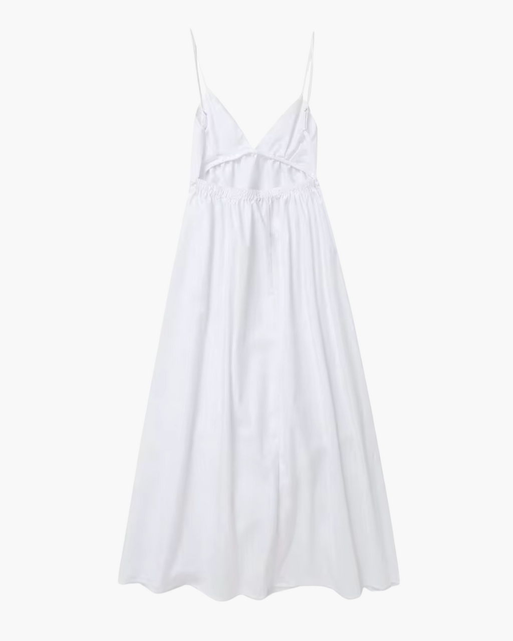 Witte Elegante Halterjurk met V Hals en Spaghettibandjes