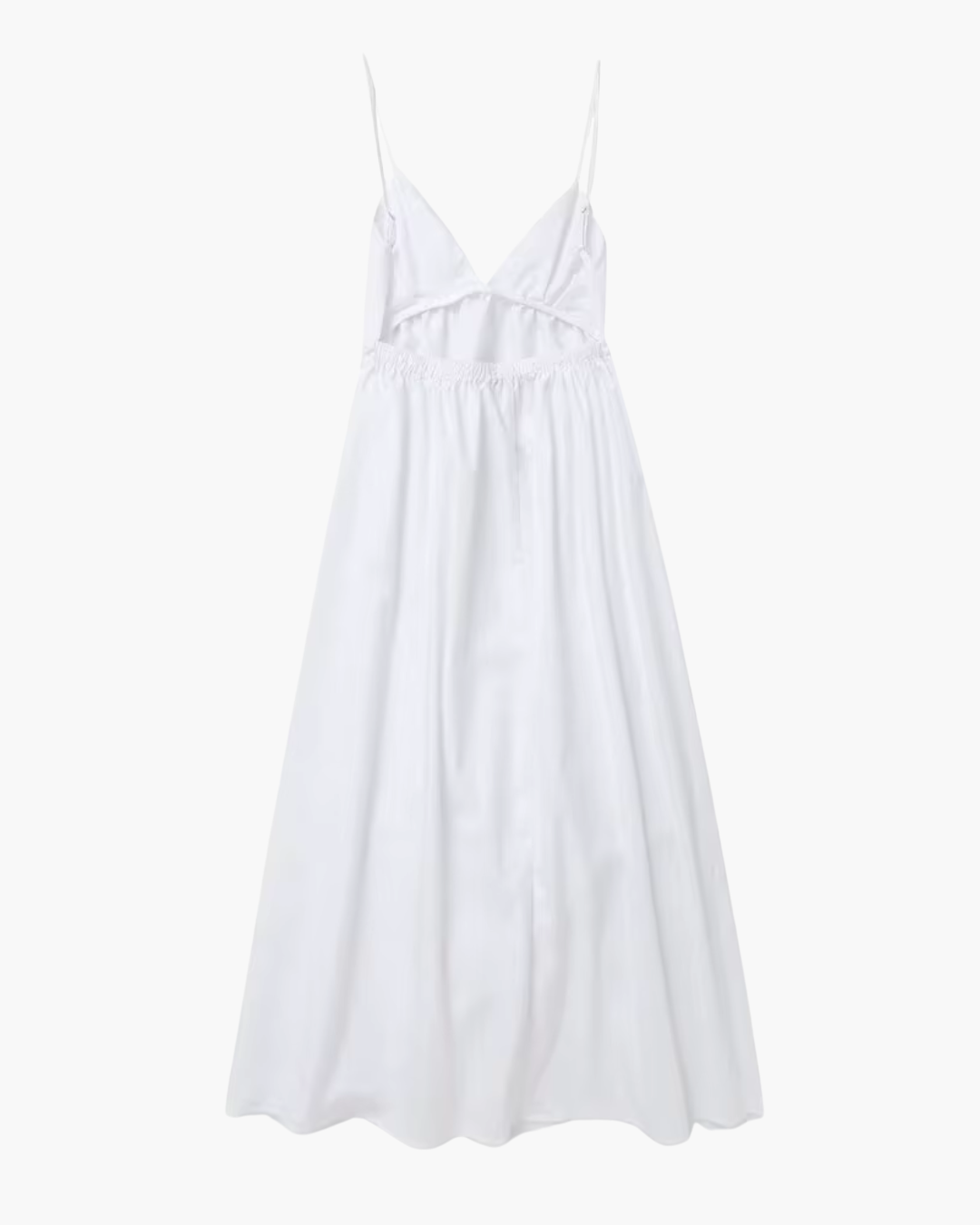 Witte Elegante Halterjurk met V Hals en Spaghettibandjes