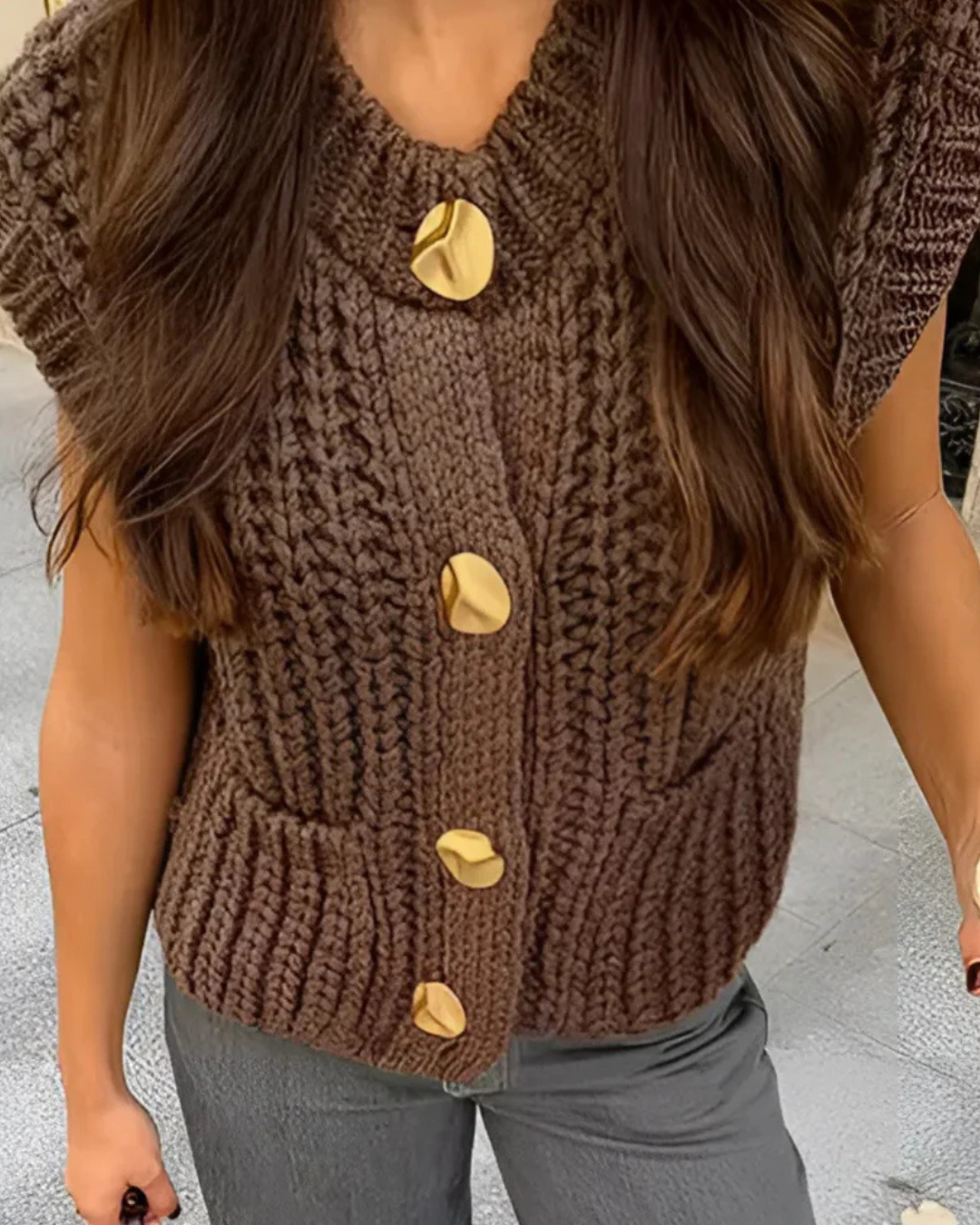 Elegante Gebreide Mouwloze Vest voor Dames