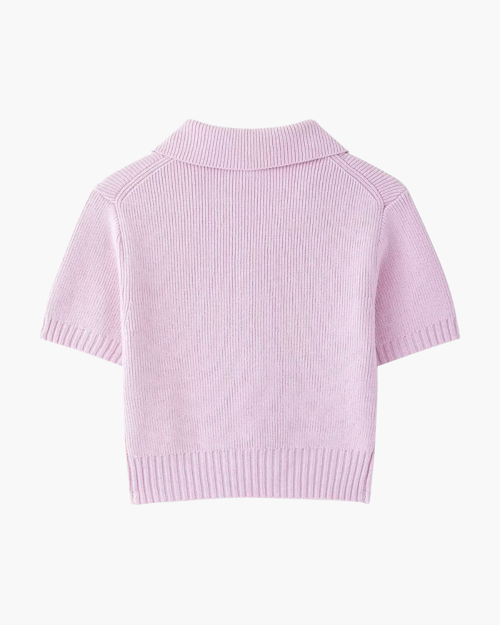 Gebreide Korte Top met Strik en Revers voor Dames