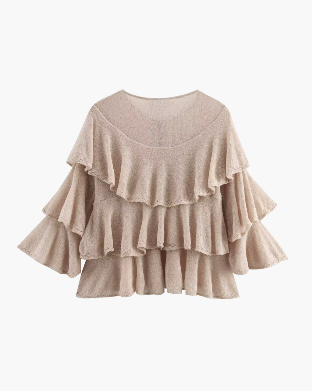 Elegante Warme Trui met O-hals en Knoopdecoratie voor Dames