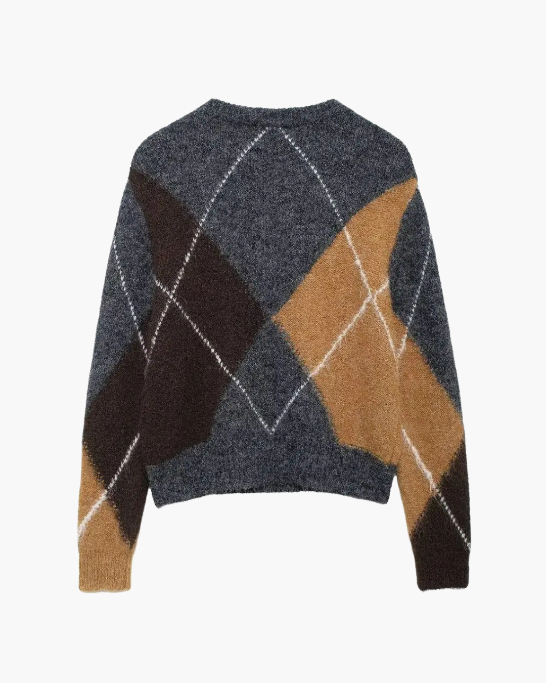 Elegante Geruite V-Hals Herfst Trui voor Dames