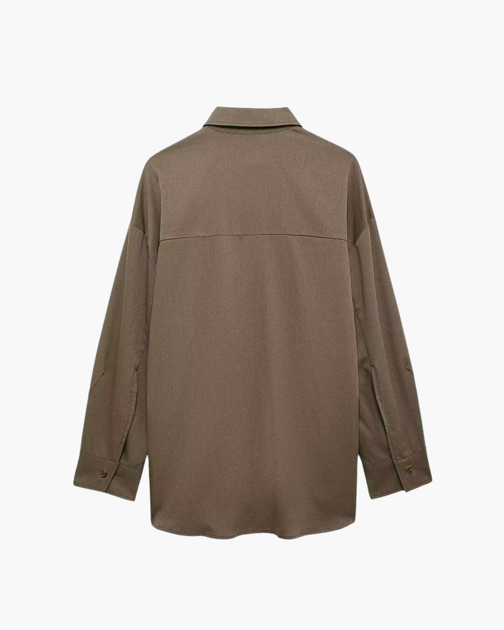 Vintage Bruine Chique Blouse met Verstelbare Knopen voor Dames