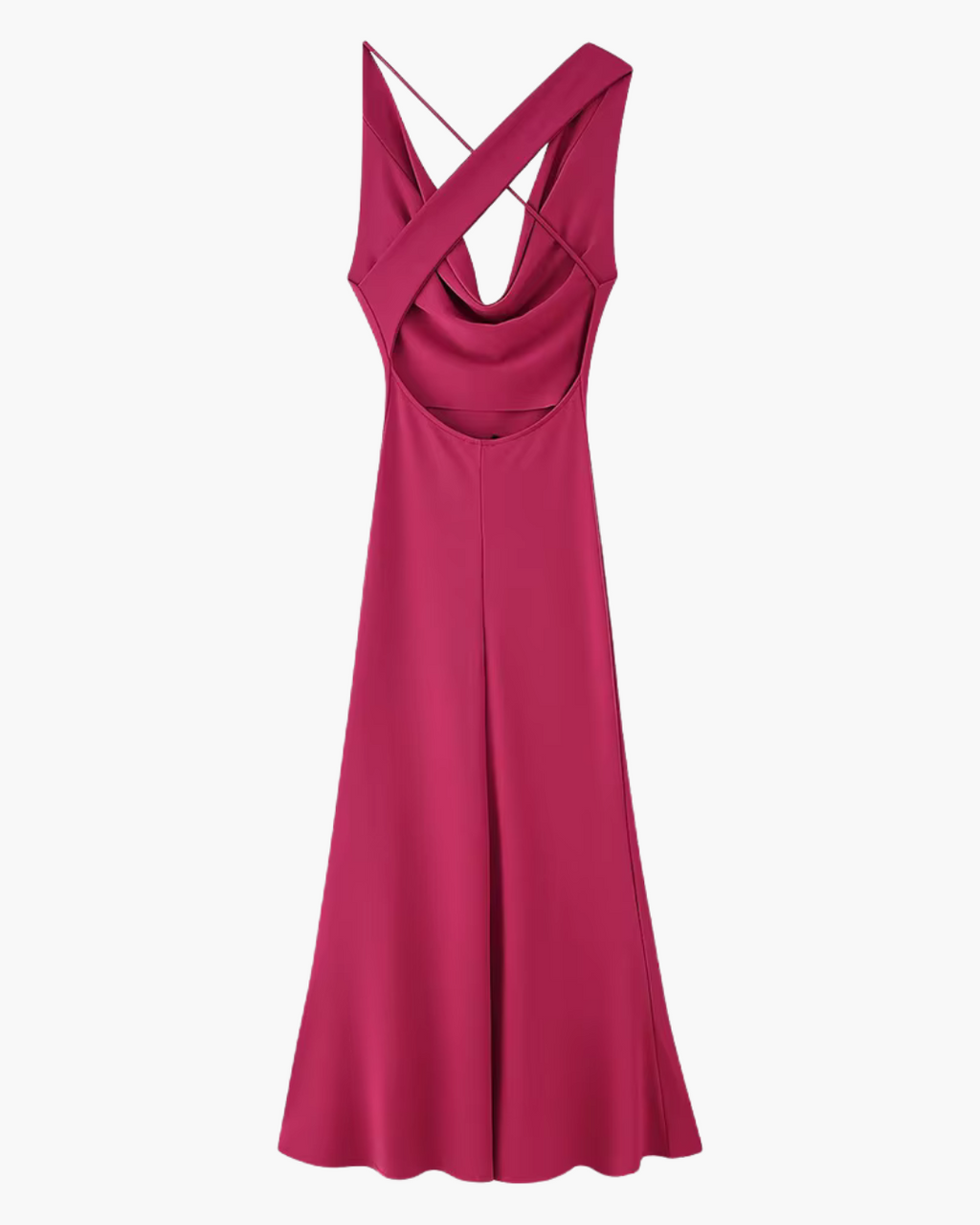 Lange Mouwloze Jurk Asymmetrisch en Rugloos voor Dames