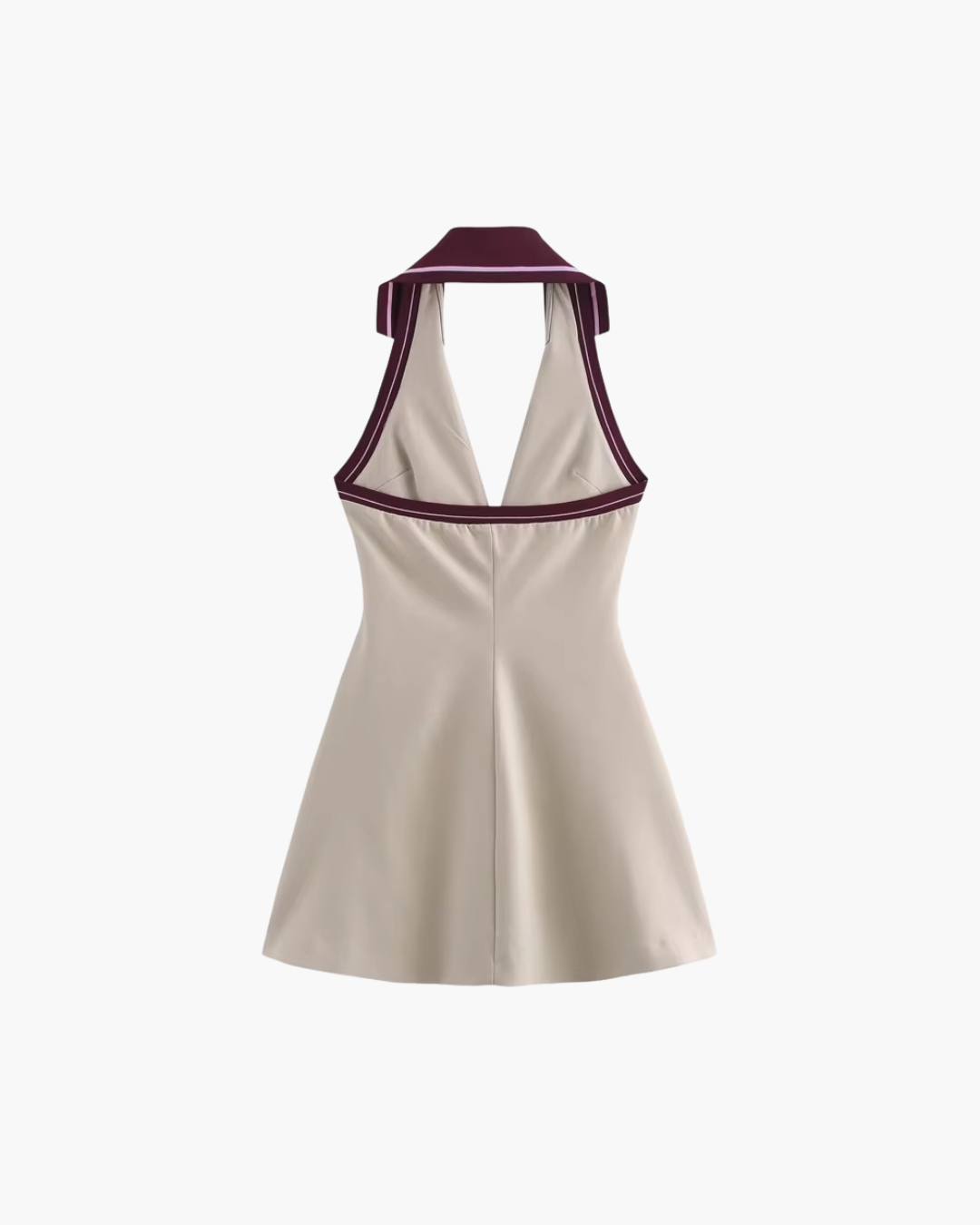 Patchwork Mini Beige Jurk voor Dames