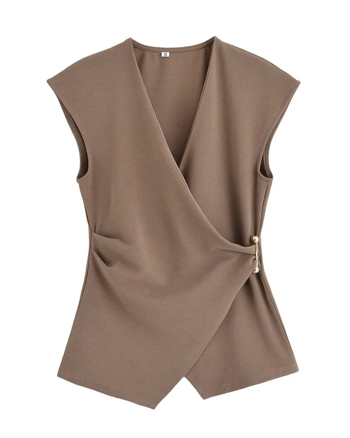 Elegante Set met Asymmetrisch Vest & Elastische Broek voor Dames