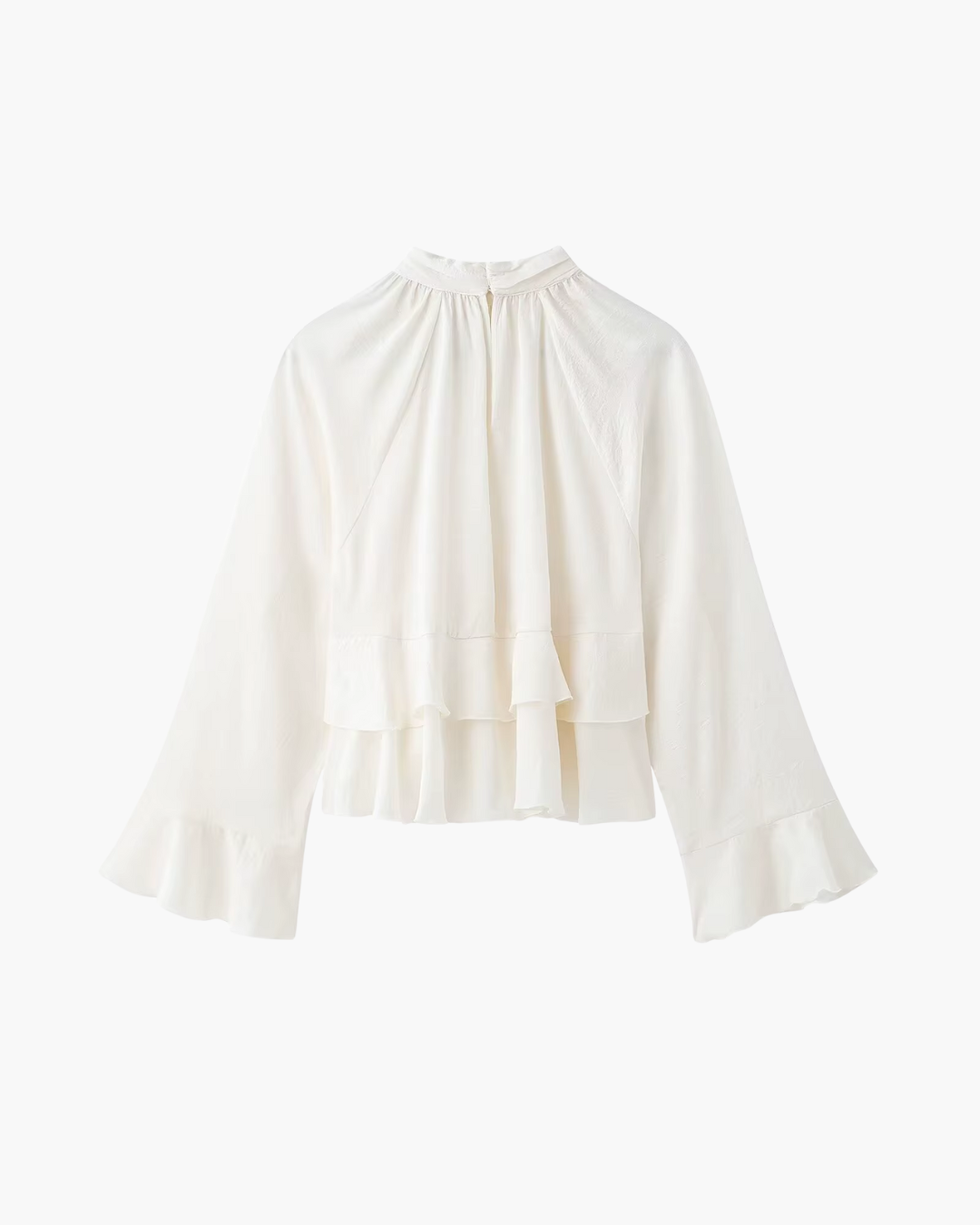 Effen Blouse met Knopen en Lange Mouwen voor Dames