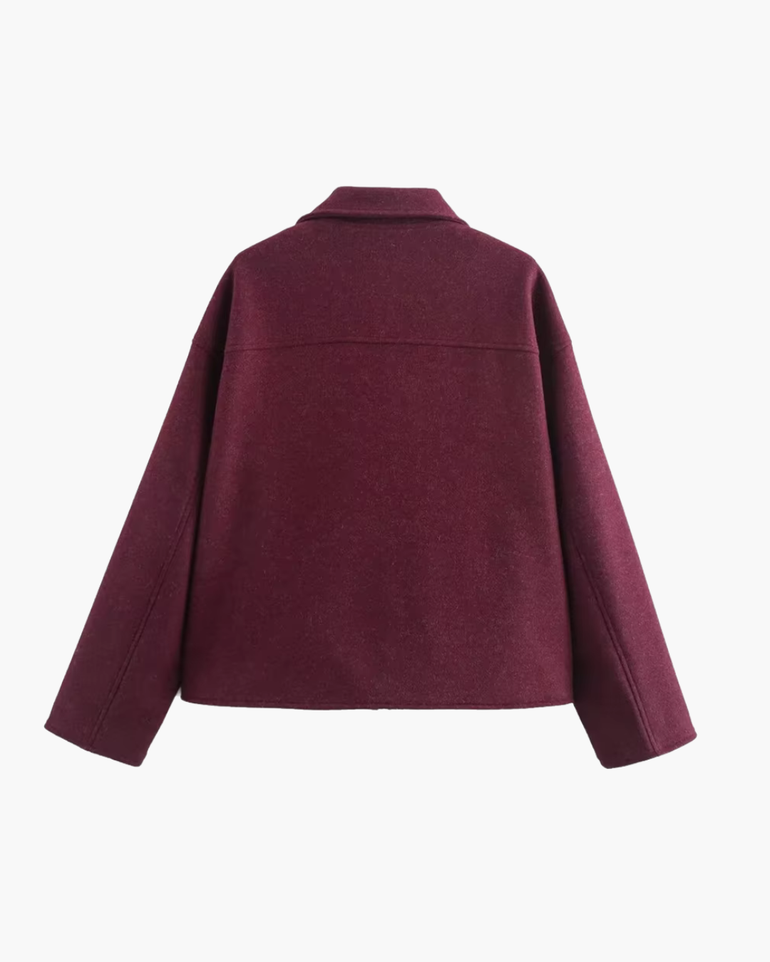 Retro Korte Damesjas met Lange Mouwen en Kraag voor Dames