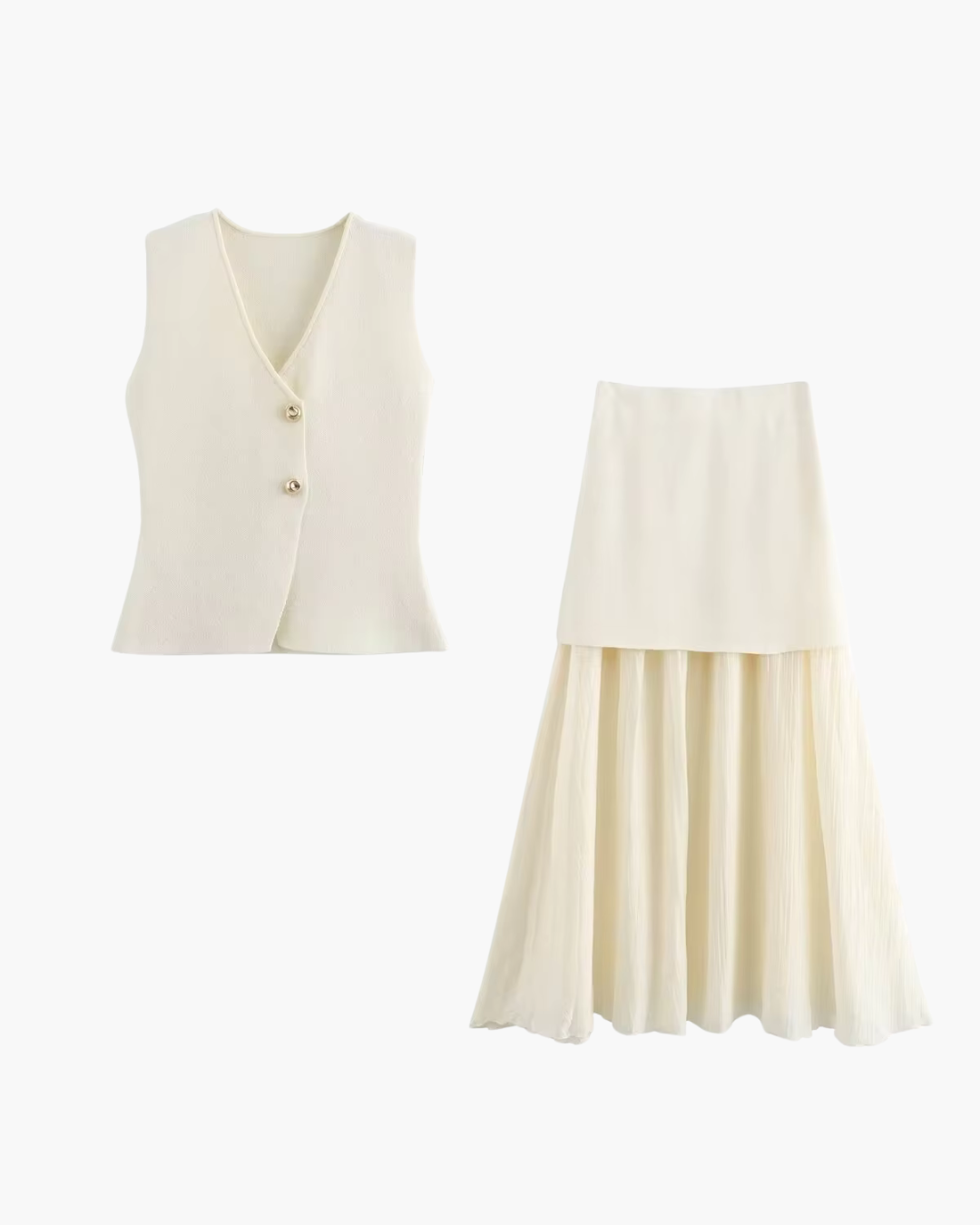 Elegante Vintage Vest en Rok Set voor Dames