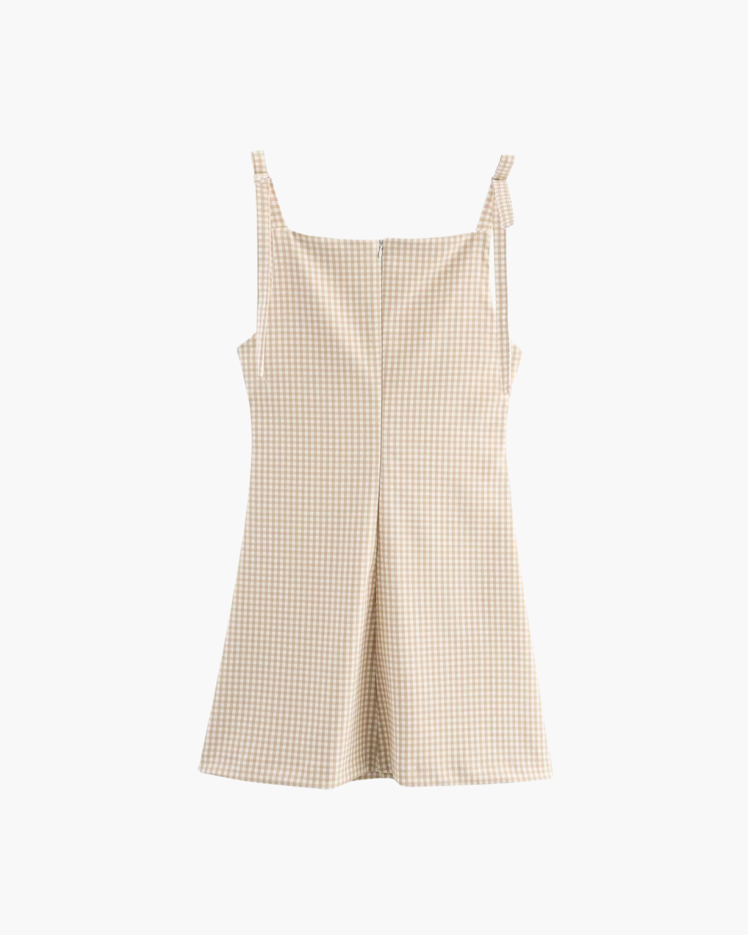 Mini Jurk met Strikband en Vierkante Kraag voor Dames