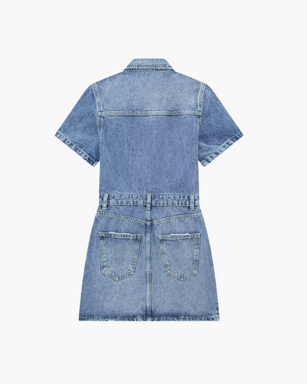 Denim Zomerjurk met Kraag en Zakken voor Dames