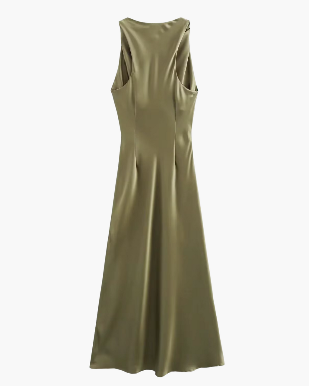 Satijnen Slip Midi-Jurk met Open Rug voor Dames