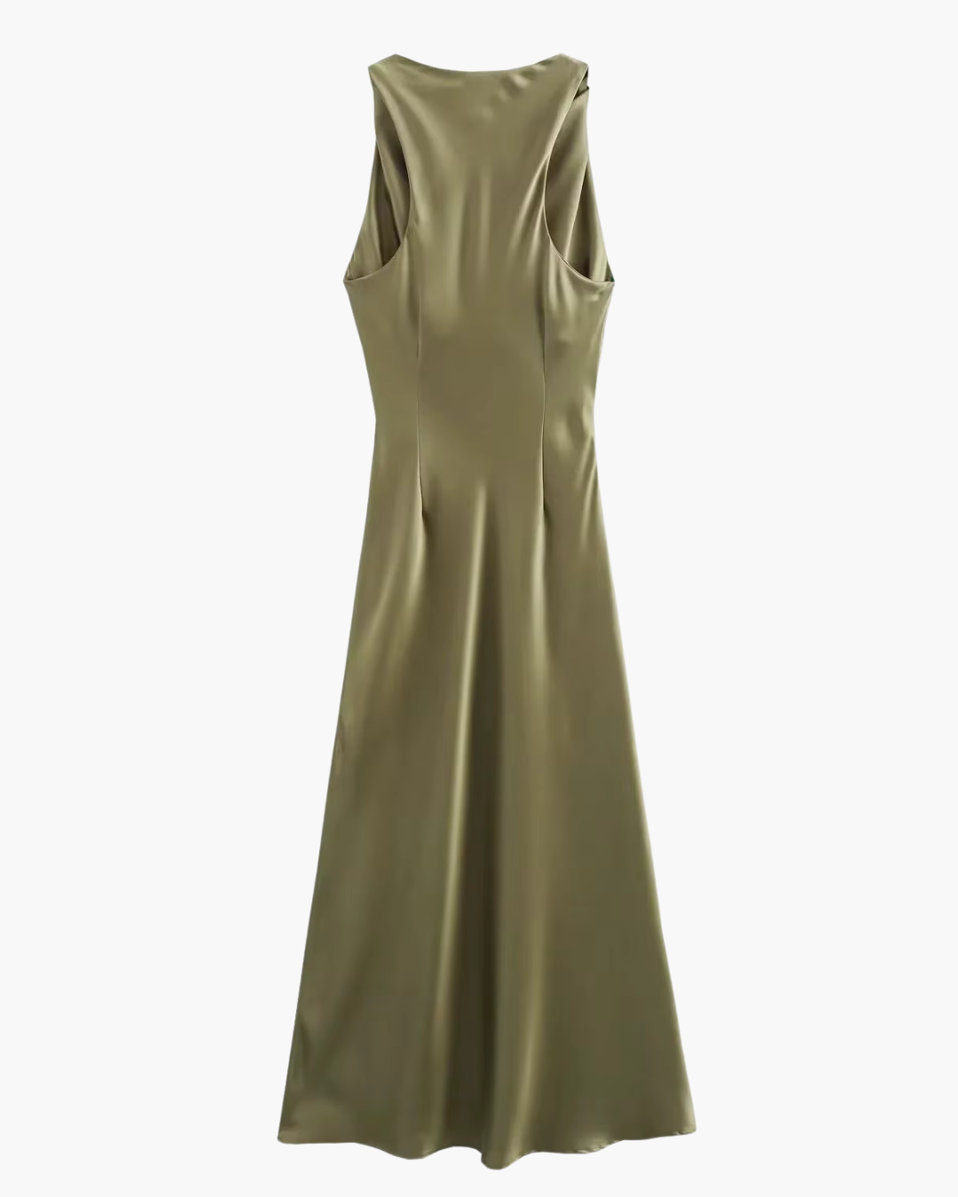 Satijnen Slip Midi-Jurk met Open Rug voor Dames