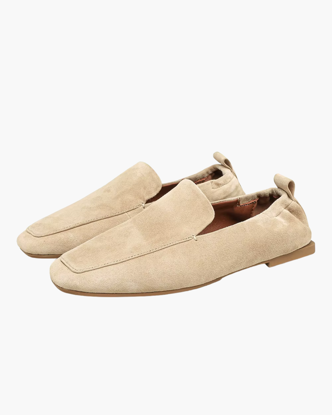 Suède Lederen Slip-On Loafers met Vierkante Teen voor Dames
